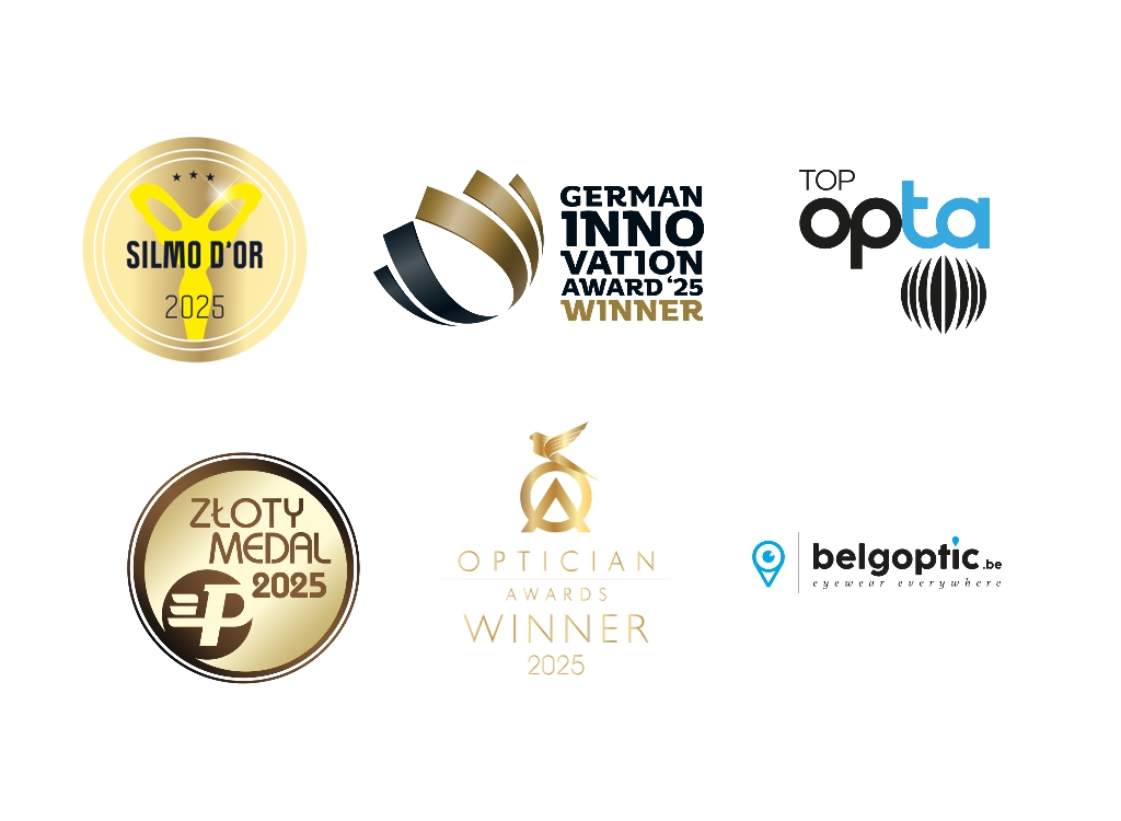 German Innovation Award, Silmo d'Or, Gold Medal of Grupa MTP, Lens Award at the Optician Awards, Top Opta Award, Belgoptic Award